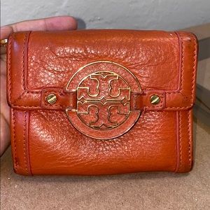 Tory Burch Orange Leather Wallet
